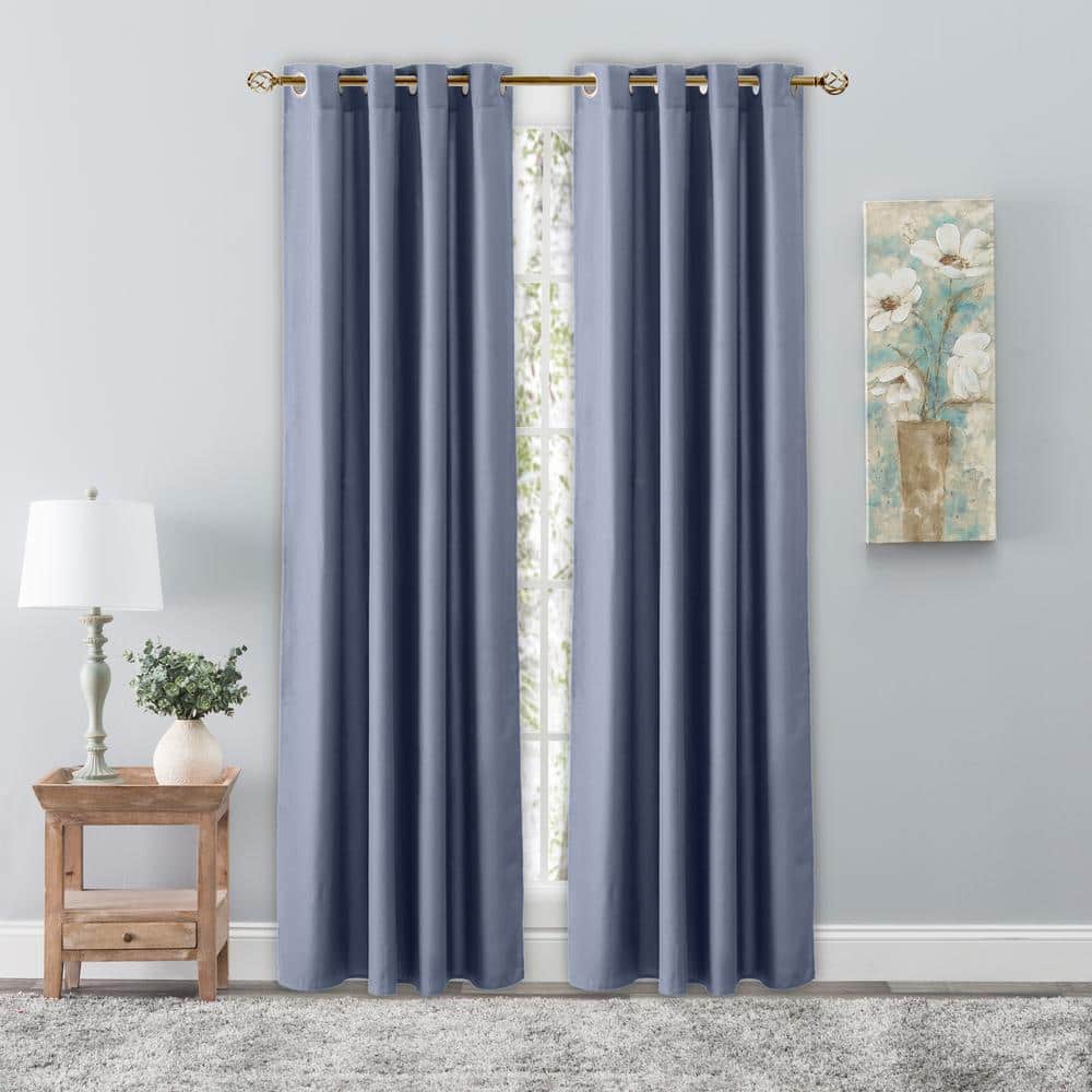 Cornflower Blue Woven Grommet Room Darkening Light Filtering Curtain (Single Panel) - 56 in. W x 96 in. L price history on PriceWatchPro