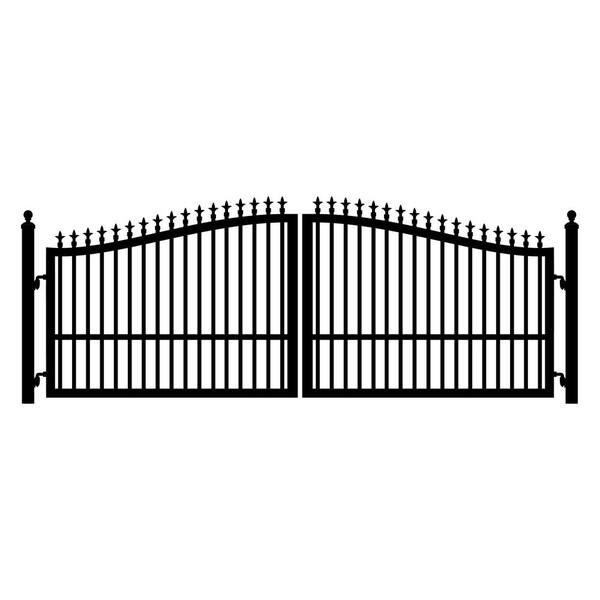 Mighty Mule St. Augustine 12 ft. W x 5 ft. H Powder Coated Steel Dual Driveway Fence Gate