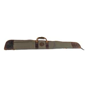 Canvas Leather Zippered Shot Gun Case with Shoulder Strap