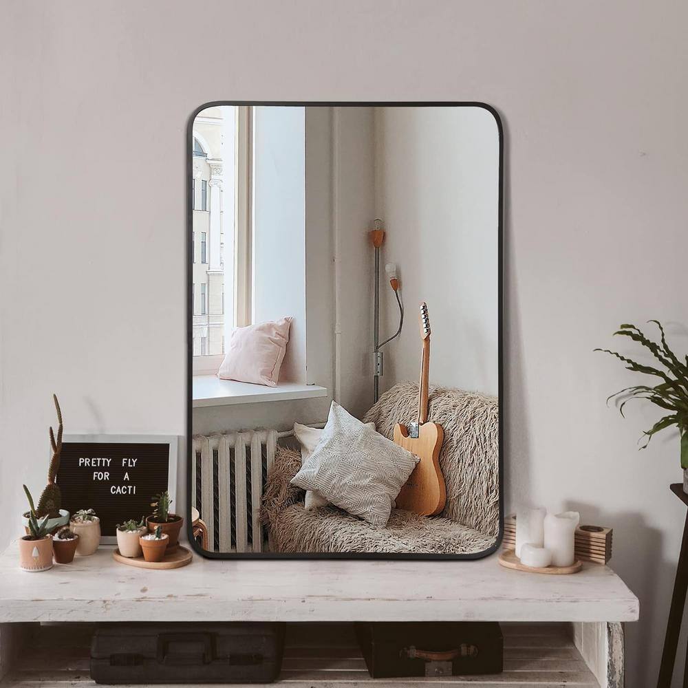 24 in. W x 32 in. H Rectangular Aluminum Framed Wall Bathroom Vanity Mirror