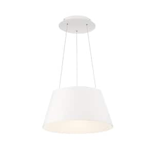 Vida 18 in. 280-Watt Equivalent Integrated LED White Pendant with PC Shade