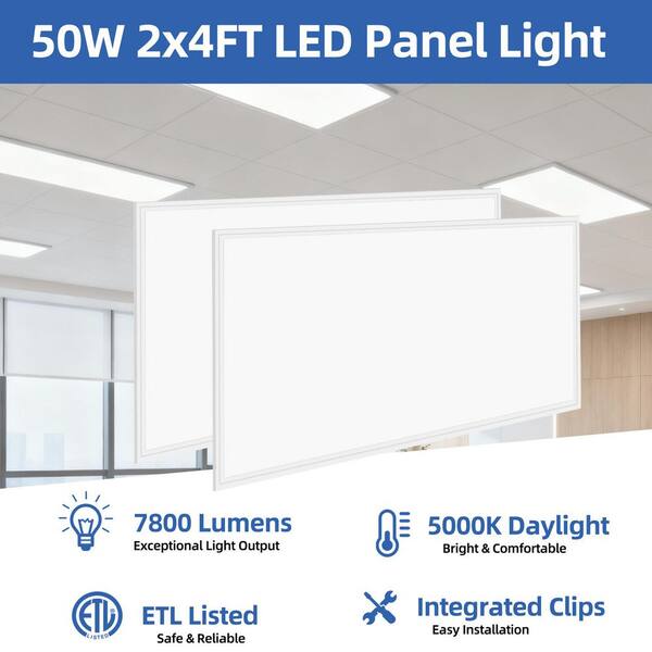 WYZM 2 ft. x 4 ft. 7800 Lumens Integrated LED Panel Light 5000K