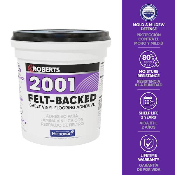 4 qt. (1 Gal.) 24 Hour Dry Time Felt-Backed Sheet Vinyl Flooring Adhesive