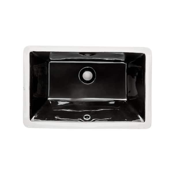 Wells Rhythm Series 20 in. Rectangular Undermount Single Bowl Bathroom Sink in Ebony