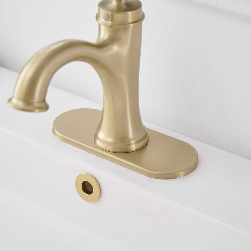 Brushed Gold Single Handle Stainless Steel Bathroom Faucet
