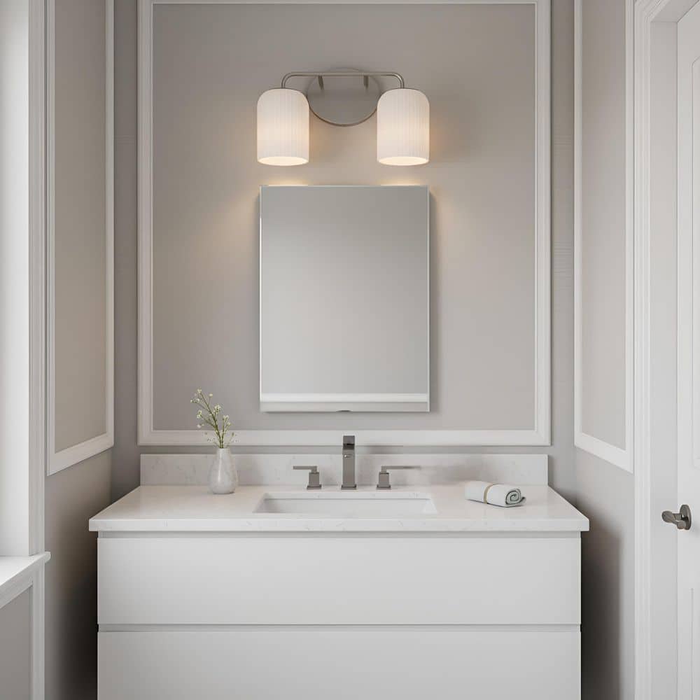 Eisele 14 in. W x 8.5 in. H 2-Light Brushed Nickel Dimmable Bathroom Vanity Light with No Bulbs Included price history on PriceWatchPro