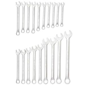 Metric 12-Point Combination Chrome Wrench Set (19-Piece)