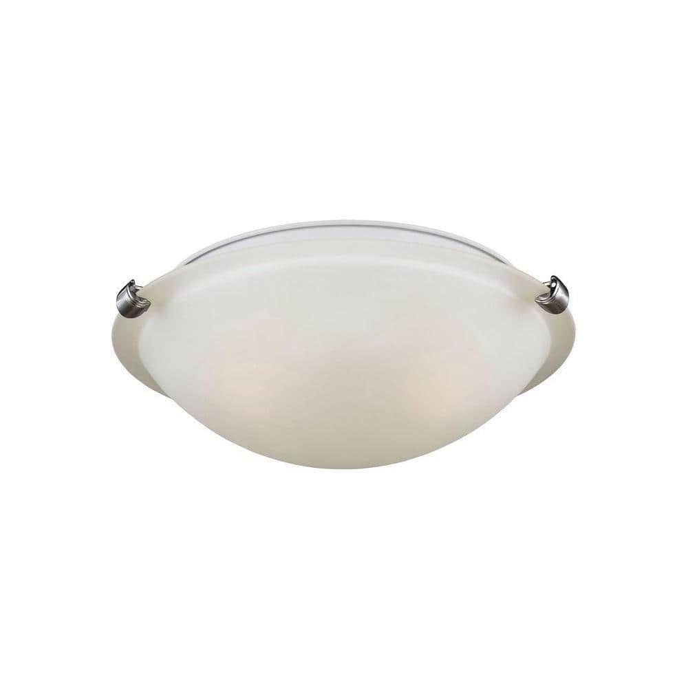 Brushed Nickel Satin Etched Glass LED Ceiling Flush Mount