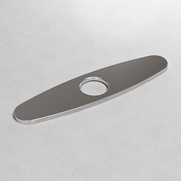 10 in. Stainless Steel Kitchen Sink Faucet Hole Cover Deck Plate for 1 or 3 Hole in Stainless Steel