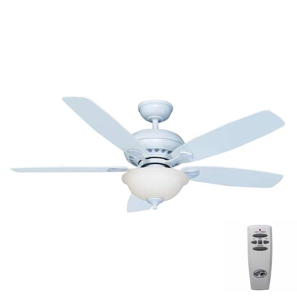 Hampton Bay Southwind 52 in. Indoor Matte White Ceiling Fan with Light Kit and Remote Control