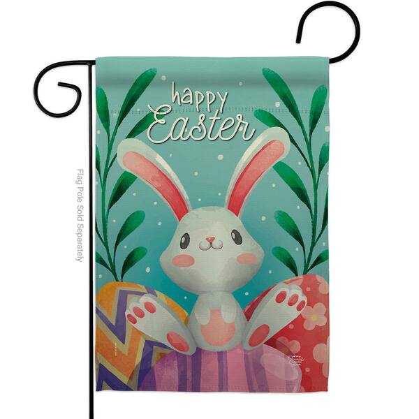Ornament Collection 13 in. x 18.5 in. Colorful Easter Eggs Garden Flag