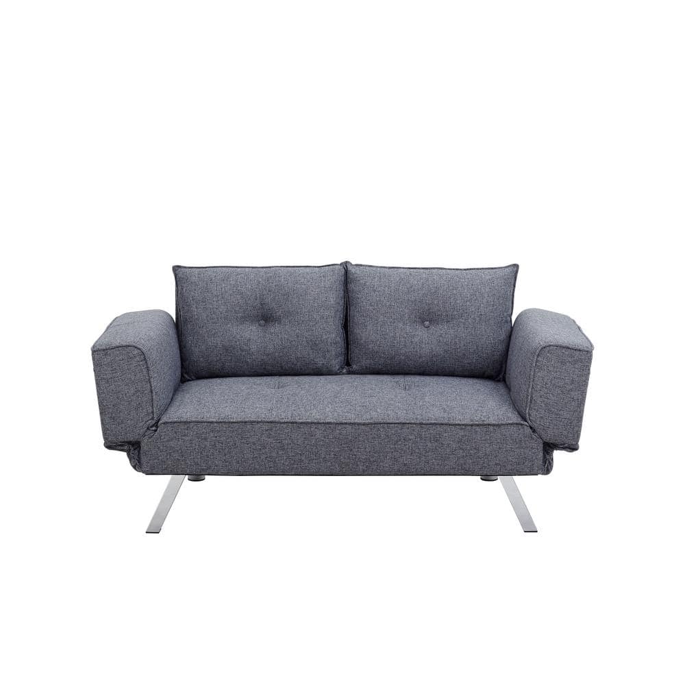 Serta Montauk 58 In Square Arm 3 Seat Sofa Charcoal Grey