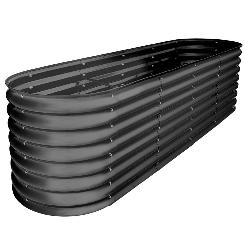 Best Choice Products 8 ft. x 2 ft. x 2 ft. Oval Steel Raised Garden Bed ...