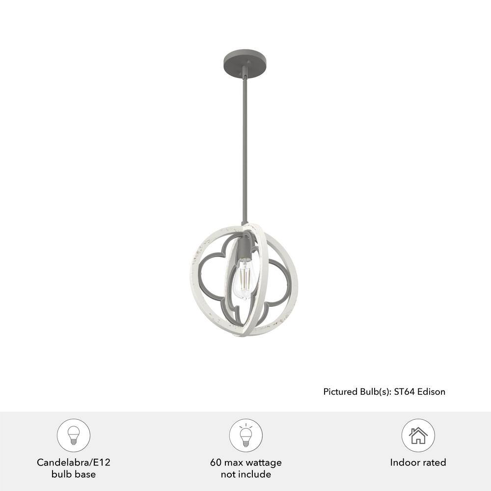 White Aluminum Mini Globe Pendant Light with LED