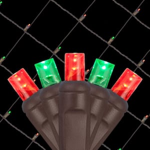 StretchNet Pro 20 in. x 45 in. 50-Count LED Wide Angle Red and Green Tree Wrap Christmas Lights with Brown Wire