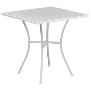 White Square Metal Outdoor Bistro Table