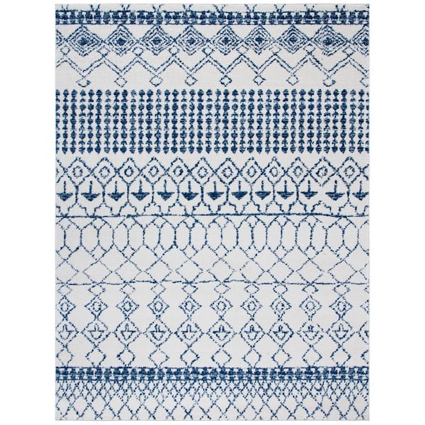 Tulum 10 x 13 Ivory/Navy Tribal Area Rug