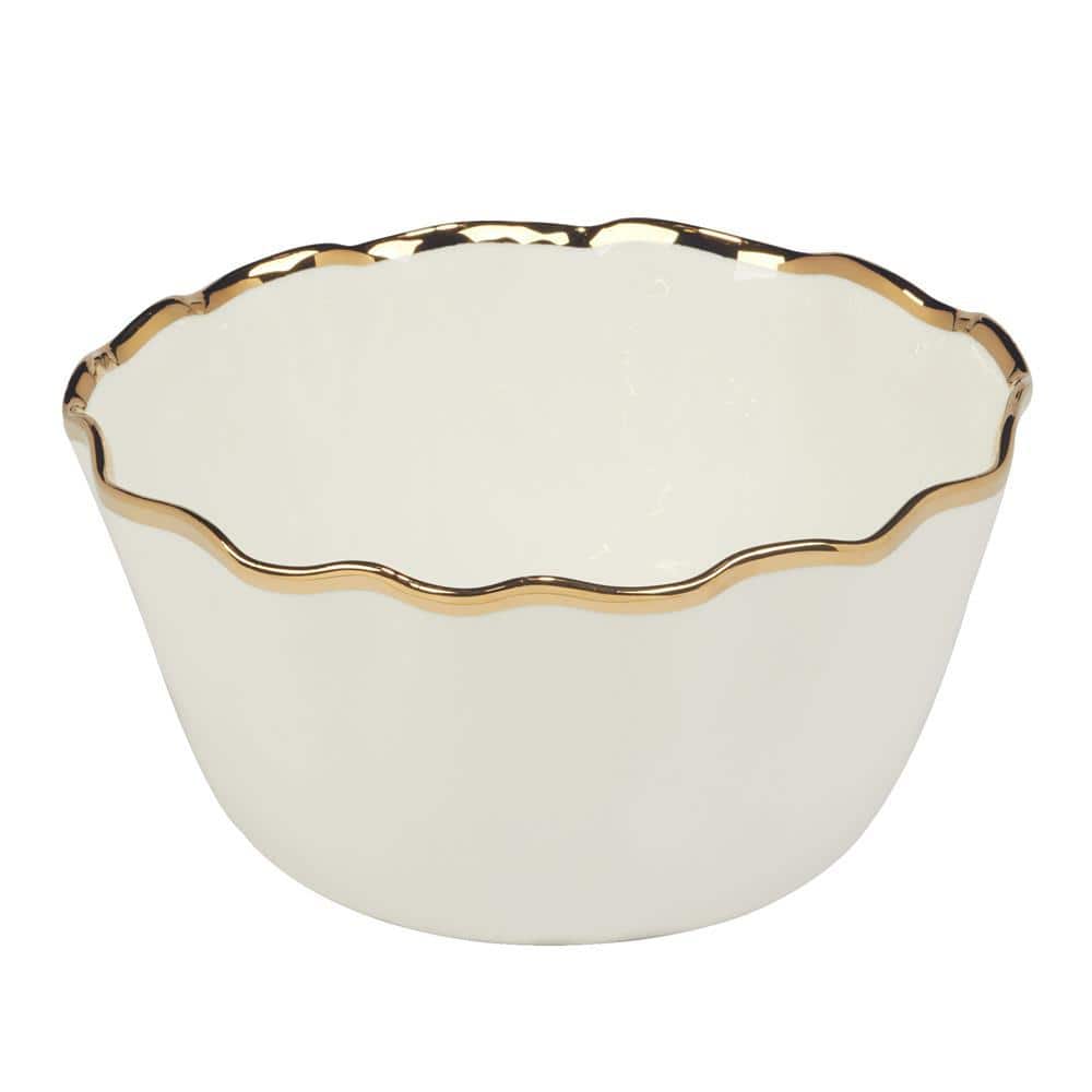 Regency Gold 144oz Ceramic Deep Serving Bowl