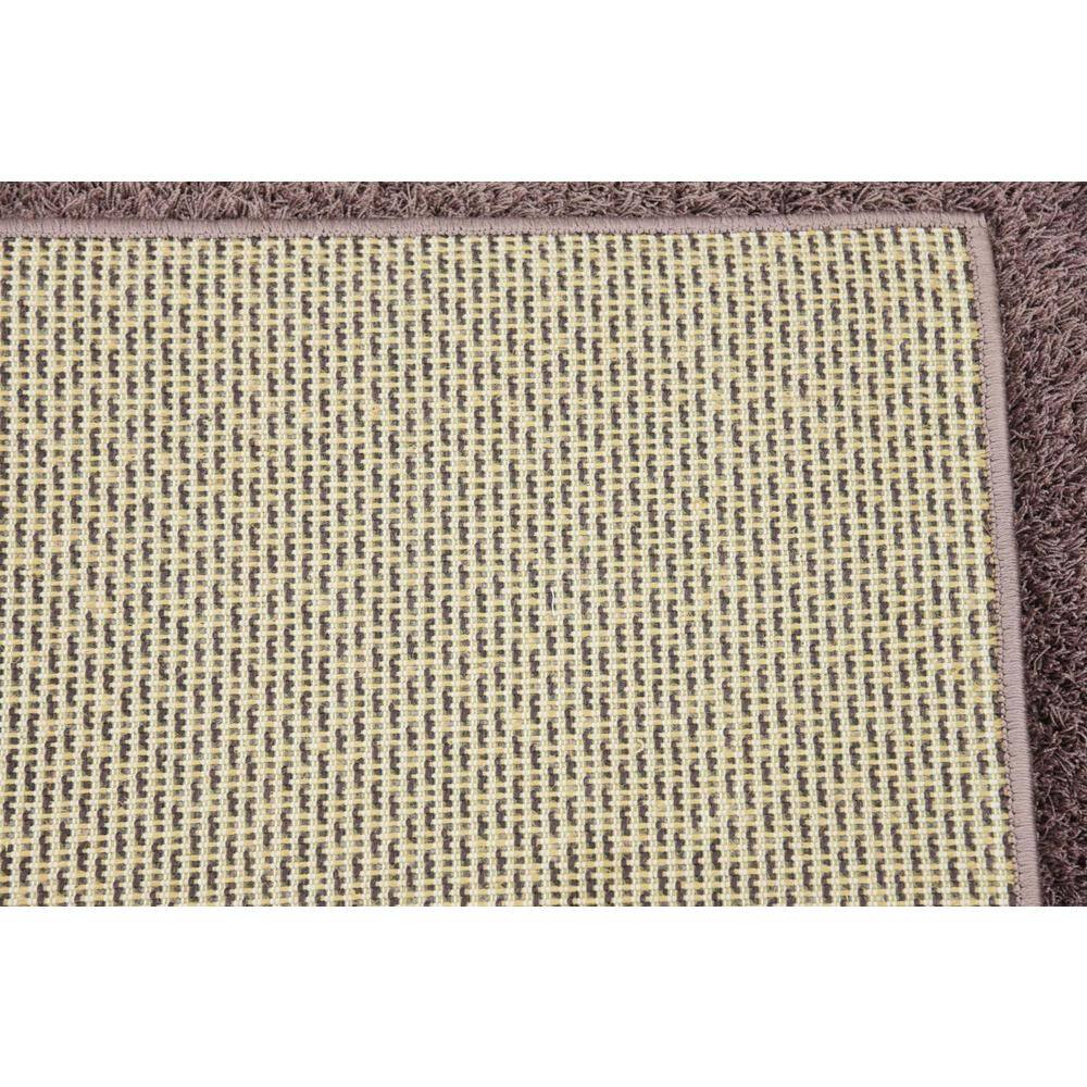 Mauve Rectangular Solid Shag Synthetic Area Rug 5' x 8'