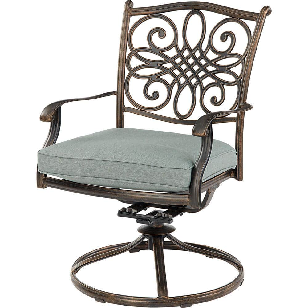 Renditions Bronze 3-Piece Patio Set with Blue Sunbrella Cushions