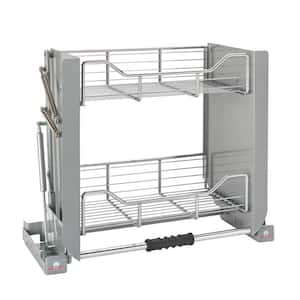 Chrome 24 in. Kitchen Pull-Down Wall Cabinet Shelf System
