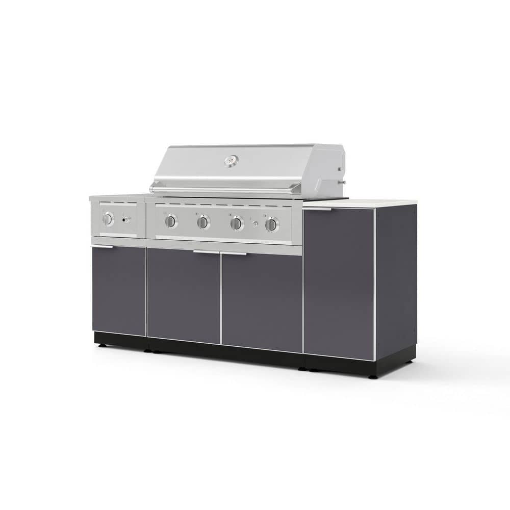 "Outdoor Kitchen 6-Piece 3-Burners Propane Gas Grill Island in Gray w/40"" Performance Grill & Dekton in Aeris-Countertop" price history on PriceWatchPro