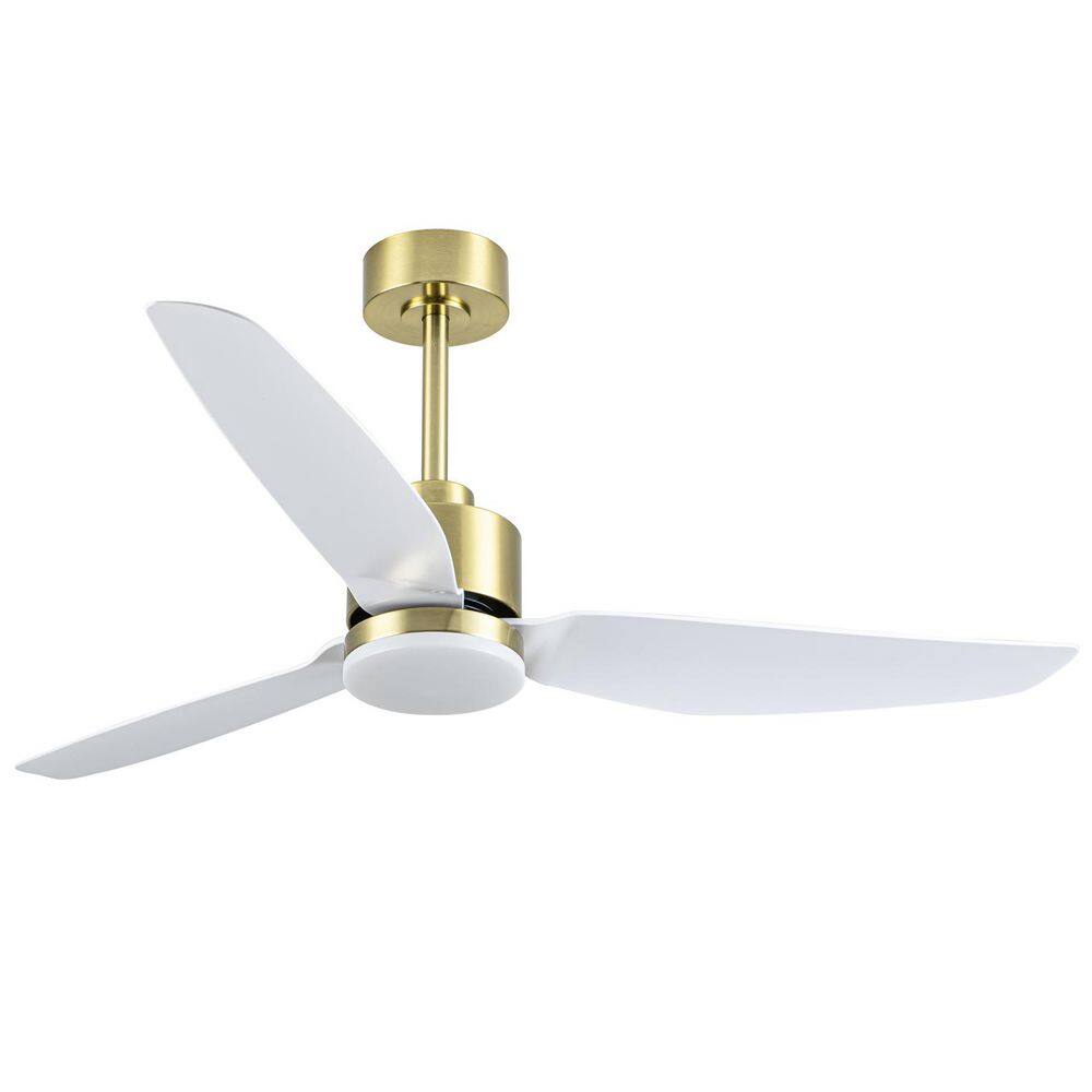 52 in. 3 White Blades LED Ceiling Mount Gold Ceiling Fan with 6-Speed DC Remote Control price history on PriceWatchPro