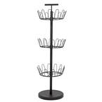 39.5 in. H 18-Pair 3-Tier Black Bamboo Shoe Rack