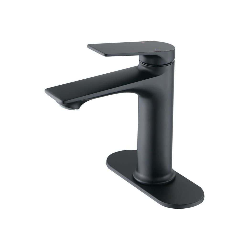Single Handle Single Hole Bathroom Faucet with Hot and Cold Water Supply in Matte Black price history on PriceWatchPro