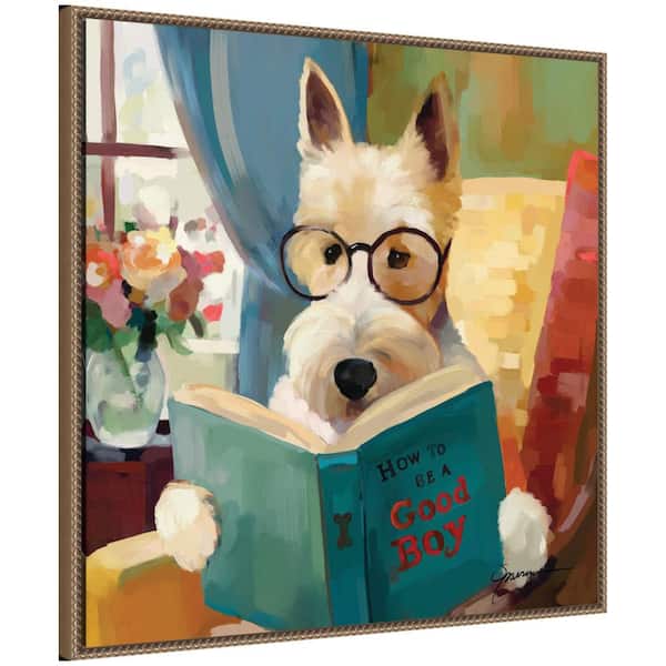 Sylvie "How to be a Good Boy in. by Mary Sparrow Animals Framed Art Print 30 in. x 30 in.