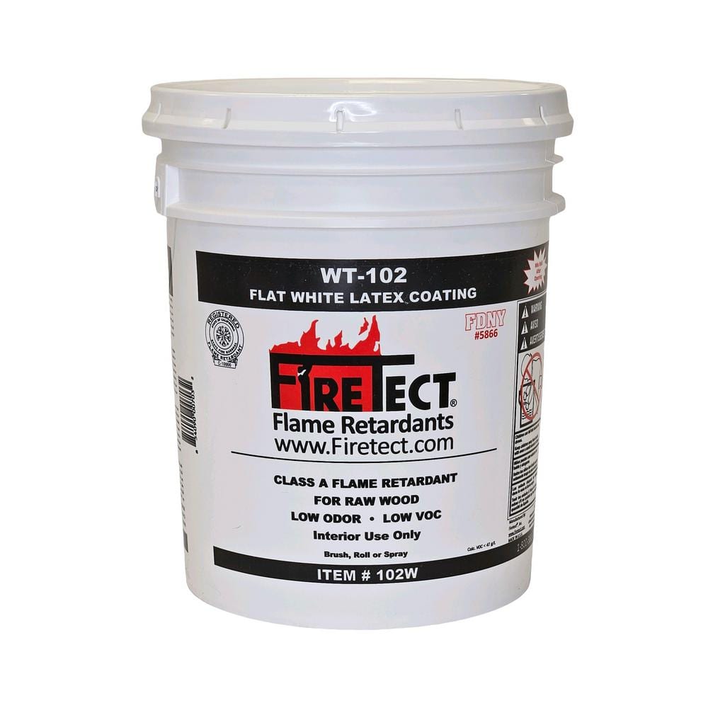 WT-102 5 gal. White Flat Latex Intumescent Fireproofing Flame Retardant Pai