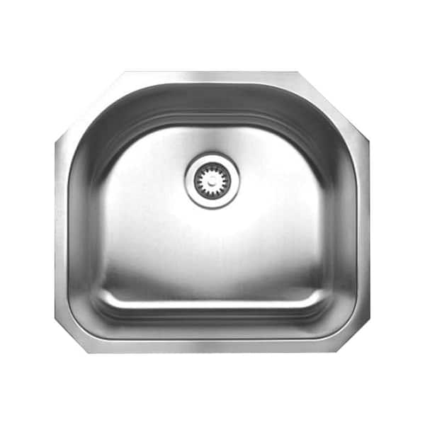 Whitehaus Collection Noah's Collection Undermount Brushed Stainless Steel 23.25 in. 0-Hole Single Bowl Kitchen Sink
