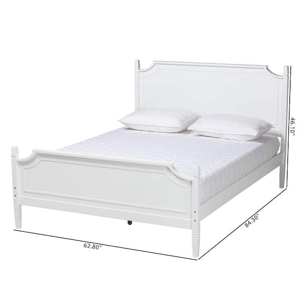 Baxton Studio Mariana White Wood Frame Queen Platform Bed 224