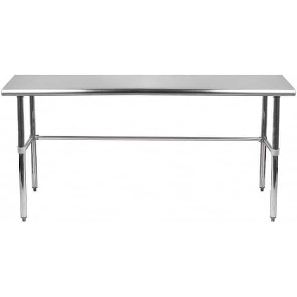 AMGOOD 24 in. x 60 in. Stainless Steel Open Base Kitchen Utility Table Metal Prep Table