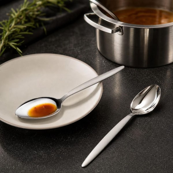 Numhew 2-Pack 9 in. Stainless Steel Chef Kunz Spoon for Solid