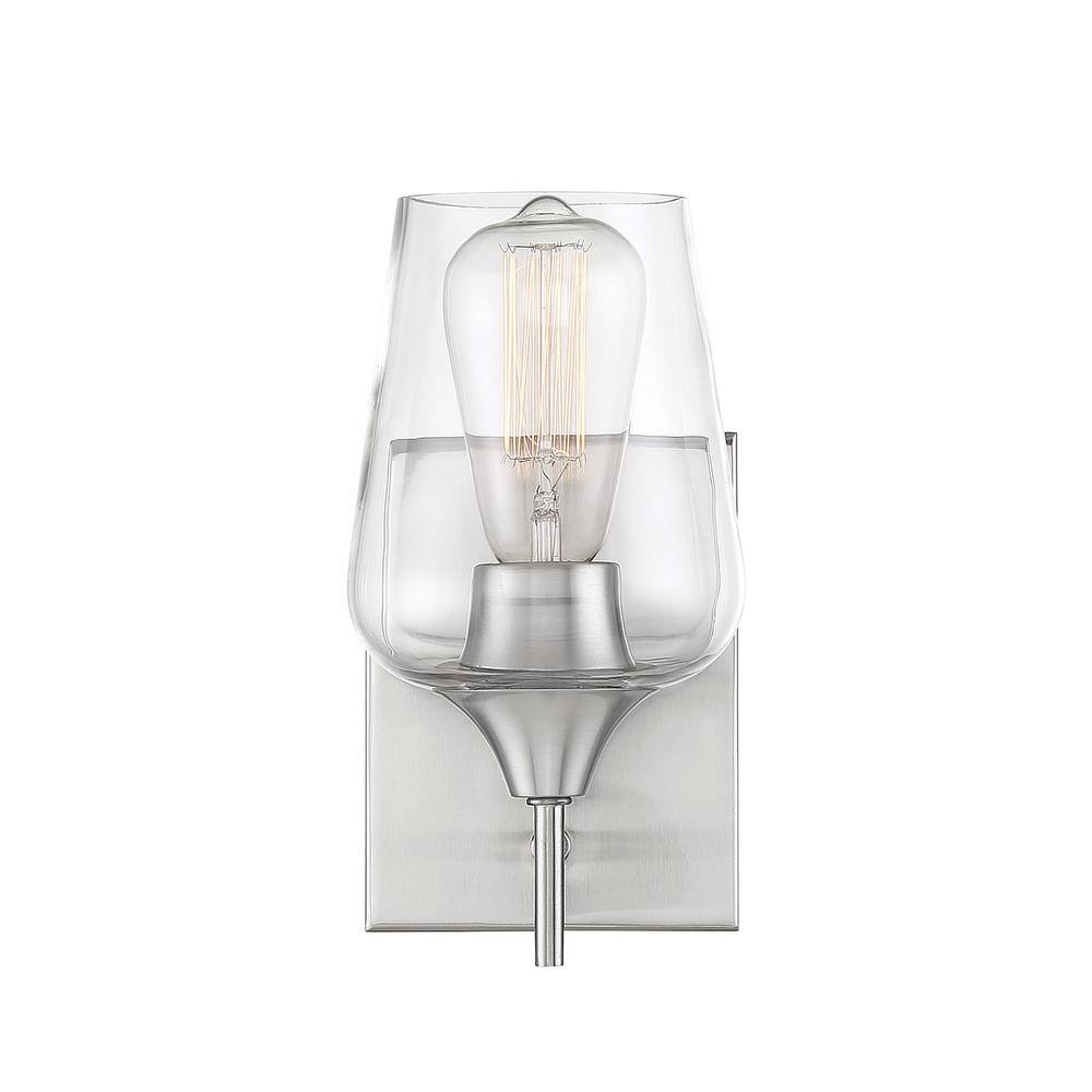 Nickel Dimmable Direct Wired Electric Wall Sconce