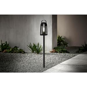 McIntosh Low Voltage Matte Black LED Outdoor Landscape Path Light with Clear Seedy Glass