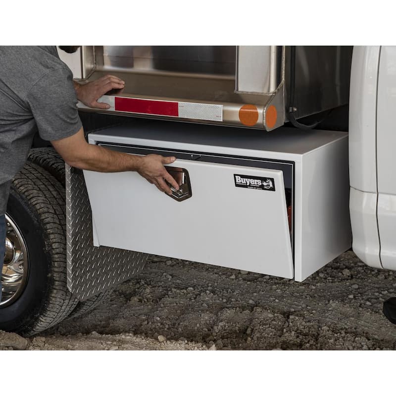 18 in. x 18 in. x 24 in. White Steel Underbody Truck Tool Box