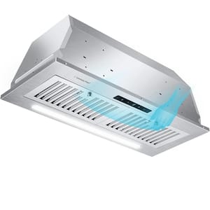 30 in. 900 CFM Ducted Insert Range Hood in Stainless Steel with 9-Speed Exhaust Fan and Dishwasher-Safe Filters