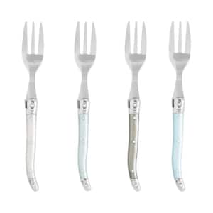 Laguiole Cake Forks, Set of 4 - 18/0 Stainless-Steel with Mother of Pearl Handles