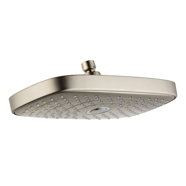 Hansgrohe 2-Spray 11.8 in. Single Wall Mount Fixed Rain Shower Head in Brushed Nickel