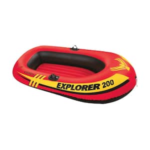2-Person Red Inflatable Explorer Boat Float (1-Pack)