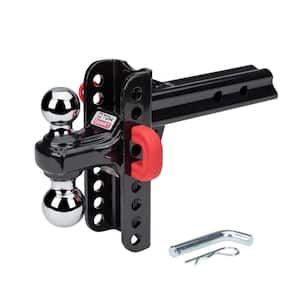 Class V, 14,000 lbs. 5-1/2 in. Drop to 5-1/2 in. Rise, Adjustable X-Mount Trailer Hitch Dual Ball Mount