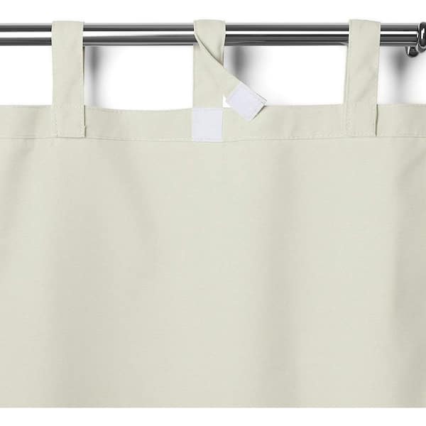 Ivory Polyester 50 in. W x 82 in. L Tap Top Blackout Curtain (Set of 2)