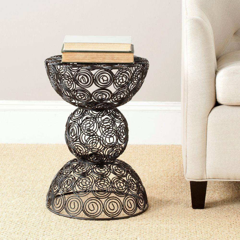 Leila Black Iron Wire Novelty Accent Table