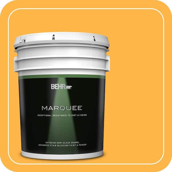 BEHR MARQUEE 5 gal. #300B-6 Glorious Gold Semi-Gloss Enamel Exterior Paint & Primer