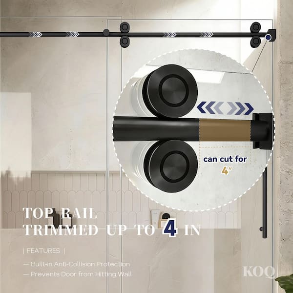 KOQ 54 in. W x 76 in. H Single Sliding Frameless Shower Door in