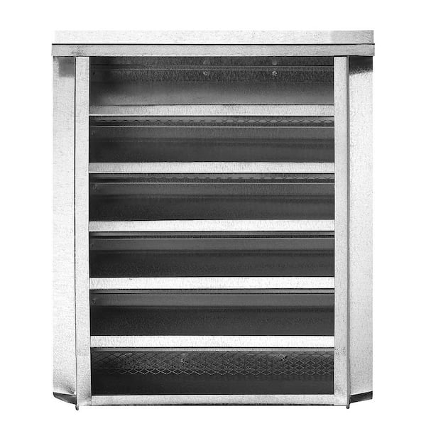 Gibraltar Building Products 12 in. x 18 in. Rectangular Silver Galvanized Steel Built-in Screen Gable Louver Vent