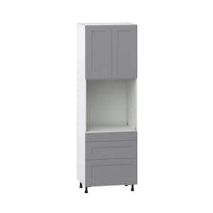 30 in. W x 94.5 in. H x 24 in. D Bristol Painted Slate Gray Shaker Assembled Pantry Oven Kitchen Cabinet with Drawers