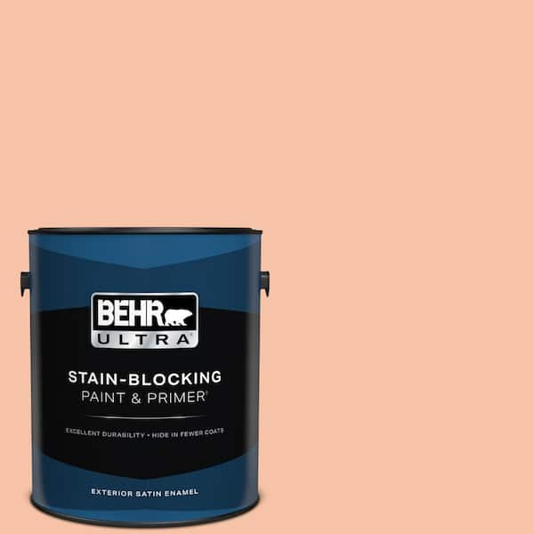 BEHR ULTRA 1 gal. #230C-3 Pink Beach Satin Enamel Exterior Paint & Primer